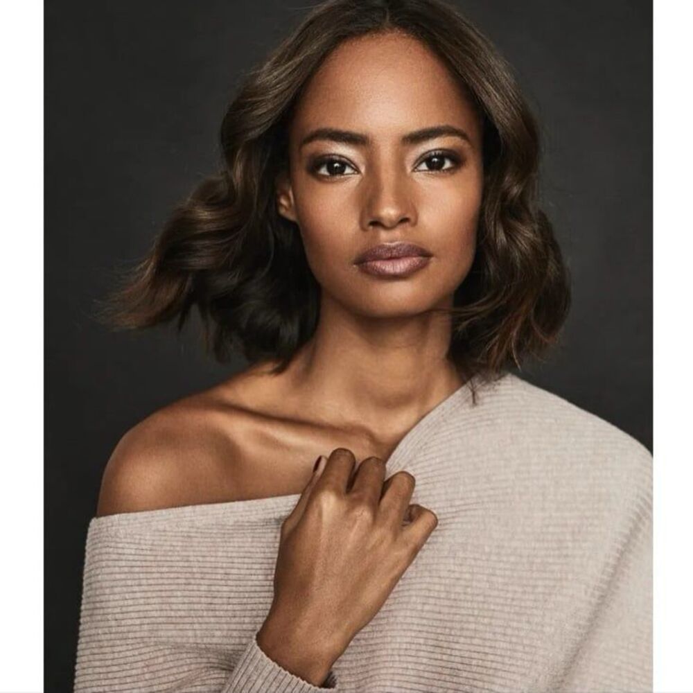 Reiss Lorna Asymmetric Draped Knitted Off Shoulder Jumper Sweater in Stone Small - Picture 3 of 11